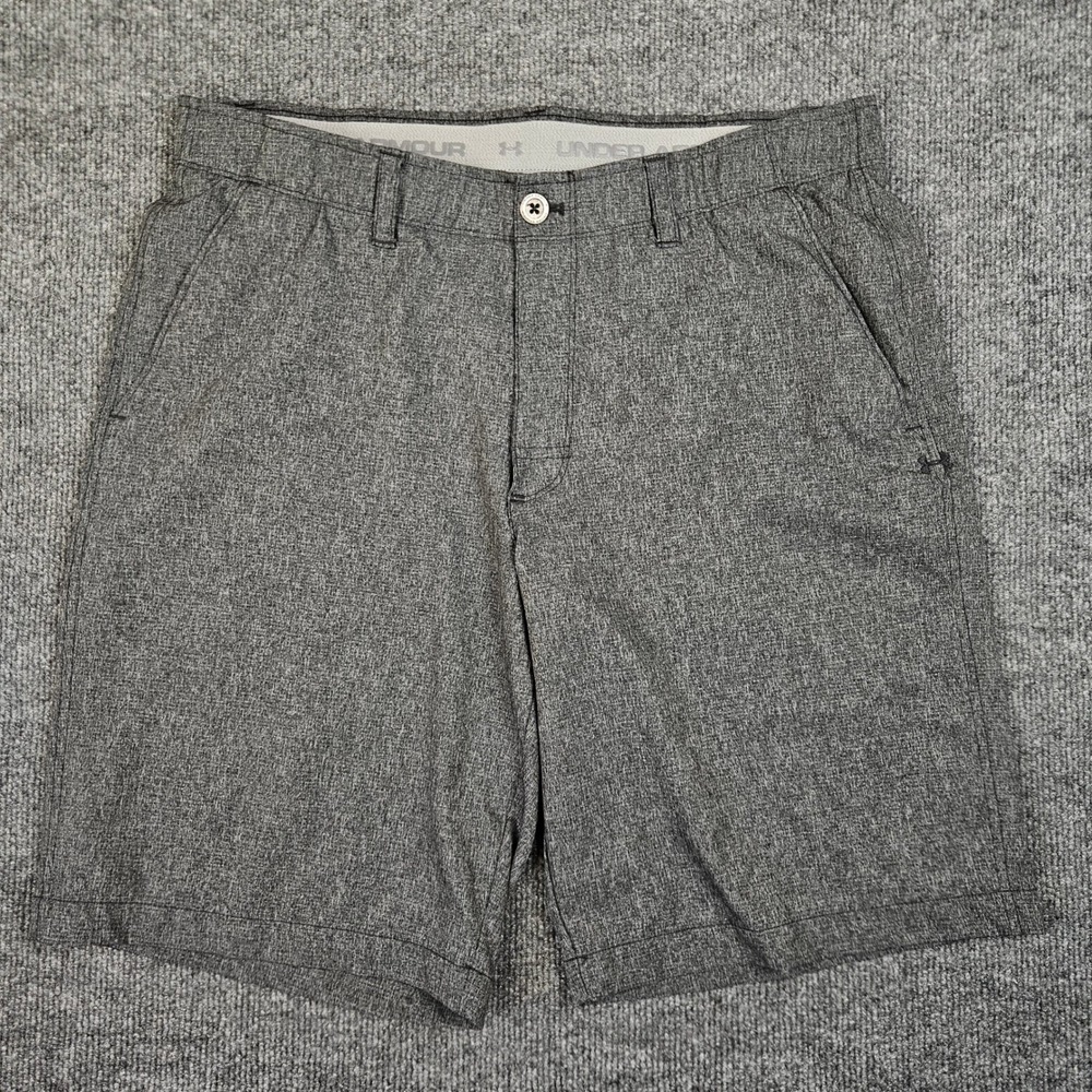 Under Armour Match Play Vented Golf Shorts Men's 36 Gray Heather HeatGear Loose‎